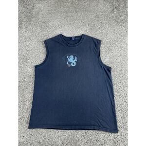 Vintage Nautica Jeans Shirt Mens XL Blue Sleeveless Muscle Tee Made USA 90s